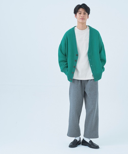 coca（coca）（コカ）の「【WEB限定セール】メンズ両畦編みオーバーカーディガン（カーディガン/ボレロ・メンズ・マスタード/グリーン/ブラウン/ブラック/ターコイズブルー/ダークベージュ/ベージュ/オレンジ/ライトブルー/チャコールグレー・M/L/XL）」の14枚目の写真