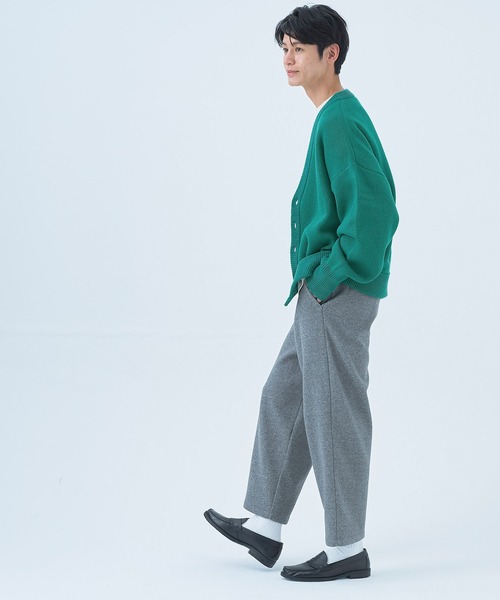 coca（coca）（コカ）の「【WEB限定セール】メンズ両畦編みオーバーカーディガン（カーディガン/ボレロ・メンズ・マスタード/グリーン/ブラウン/ブラック/ターコイズブルー/ダークベージュ/ベージュ/オレンジ/ライトブルー/チャコールグレー・M/L/XL）」の15枚目の写真