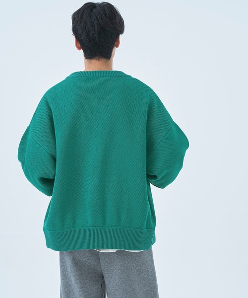 coca（coca）（コカ）の「【WEB限定セール】メンズ両畦編みオーバーカーディガン（カーディガン/ボレロ・メンズ・マスタード/グリーン/ブラウン/ブラック/ターコイズブルー/ダークベージュ/ベージュ/オレンジ/ライトブルー/チャコールグレー・M/L/XL）」の16枚目の写真