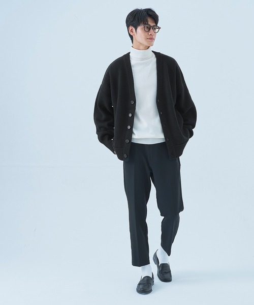 coca（coca）（コカ）の「【WEB限定セール】メンズ両畦編みオーバーカーディガン（カーディガン/ボレロ・メンズ・マスタード/グリーン/ブラウン/ブラック/ターコイズブルー/ダークベージュ/ベージュ/オレンジ/ライトブルー/チャコールグレー・M/L/XL）」の13枚目の写真