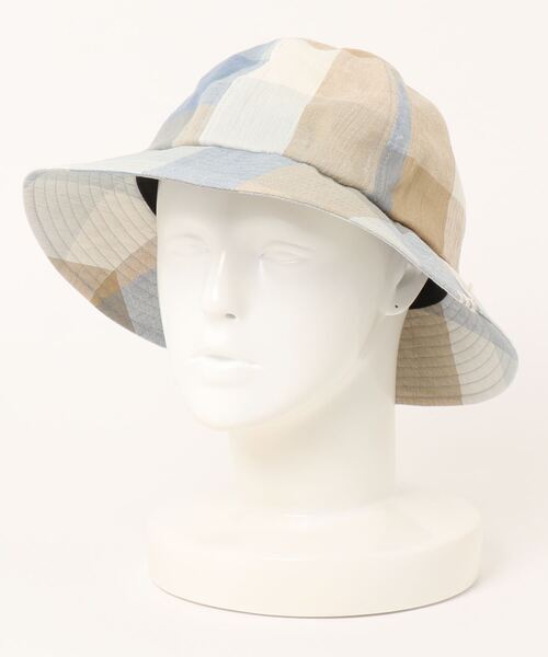 HUNTISM（ハンティズム）の「HUNTISM ハンティズム / BC Washer Hat ブロックチェック ワッシャーハット / htm231008（ハット・メンズ・ライトブルー/ネイビー/オレンジ・FREE）」の18枚目の写真
