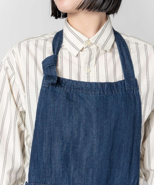 salle de bal（サルデバル）の「teint / テイント  コットンリネン デニム カフェ エプロン TE 015D DLW（エプロン・レディース・ネイビー/ホワイト・FREE）」の9枚目の写真