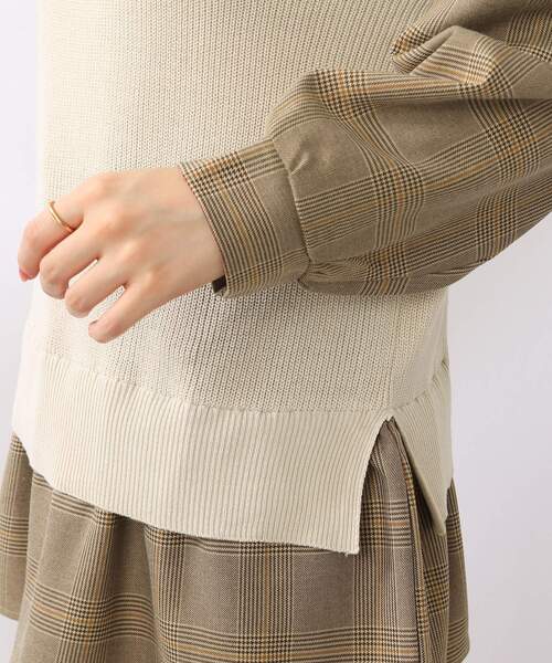 DRESKIP（ドレスキップ）の「◆1枚で旬コーデ！ニットベストドッキング トップス（Tシャツ/カットソー・レディース・ブラック/ライトベージュ/ブルー・02/03/04）」の8枚目の写真