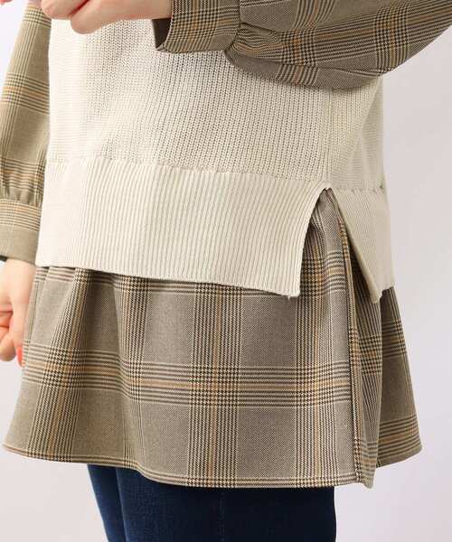 DRESKIP（ドレスキップ）の「◆1枚で旬コーデ！ニットベストドッキング トップス（Tシャツ/カットソー・レディース・ブラック/ライトベージュ/ブルー・02/03/04）」の9枚目の写真