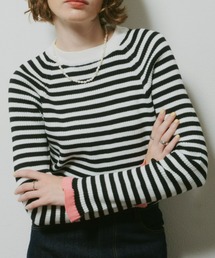 MIX配色リブニット