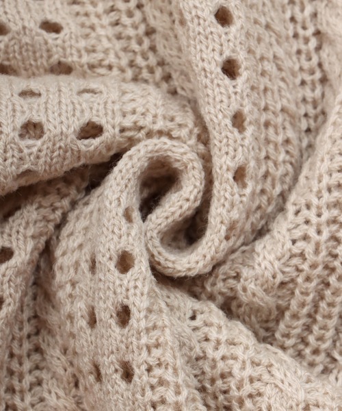 SITRY(シトリー)の「Openwork knitting cardigan/透かし編み ニット カーディガン(カーディガン/ボレロ・メンズ・テラコッタ/ライトグリーン/ブラック/グレイッシュベージュ/グレイッシュブルー・M/L)」の10枚目の写真