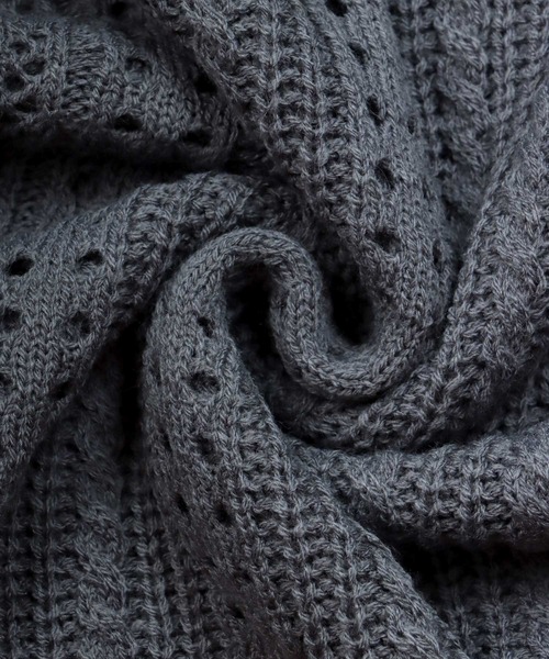 SITRY(シトリー)の「Openwork knitting cardigan/透かし編み ニット カーディガン(カーディガン/ボレロ・メンズ・テラコッタ/ライトグリーン/ブラック/グレイッシュベージュ/グレイッシュブルー・M/L)」の13枚目の写真