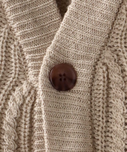 SITRY(シトリー)の「Openwork knitting cardigan/透かし編み ニット カーディガン(カーディガン/ボレロ・メンズ・テラコッタ/ライトグリーン/ブラック/グレイッシュベージュ/グレイッシュブルー・M/L)」の14枚目の写真