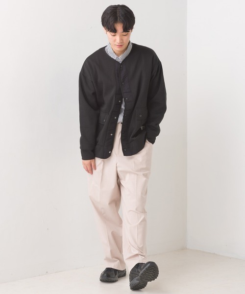 OMNES(オムネス)の「メンズ裏起毛フラップポケットカーディガン(カーディガン/ボレロ・メンズ・ブラック/パープル/アイボリー/グレー系その他・MEDIUM/LARGE)」の5枚目の写真