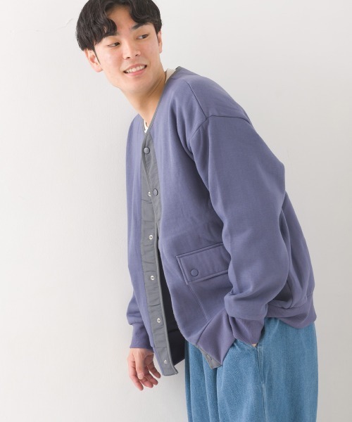 OMNES(オムネス)の「メンズ裏起毛フラップポケットカーディガン(カーディガン/ボレロ・メンズ・ブラック/パープル/アイボリー/グレー系その他・MEDIUM/LARGE)」の13枚目の写真