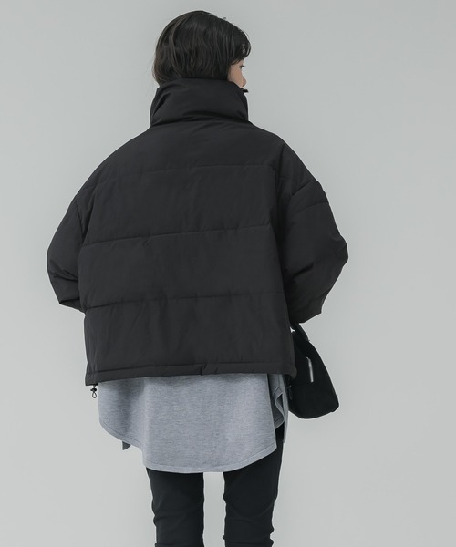 セール】＼新色追加／ハイネックAライン中綿ブルゾン（ダウン
