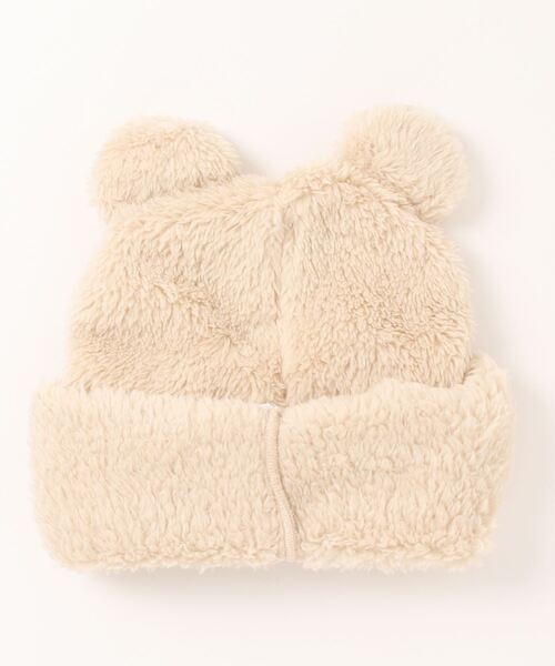 LITTLE GRIN BUDDY（リトル グリンバディ）の「【LITTLE GRIN BUDDY / リトルグリンバディ】【ベビー】クマ耳プトン/Bear Warm Puton（キャップ・キッズ・ピンク/ベージュ/アイボリー・50cm）」の5枚目の写真