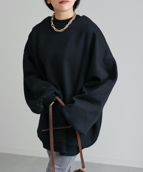 ap retro(アプレトロ)の「クロスデザインBIG裏毛プルオーバー 前後2WAY(スウェット・レディース・グレイッシュブルー/ブラック/アイボリー/オートミール/チャコールグレー・FREE)」の20枚目の写真