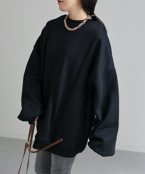 ap retro(アプレトロ)の「クロスデザインBIG裏毛プルオーバー 前後2WAY(スウェット・レディース・グレイッシュブルー/ブラック/アイボリー/オートミール/チャコールグレー・FREE)」の21枚目の写真