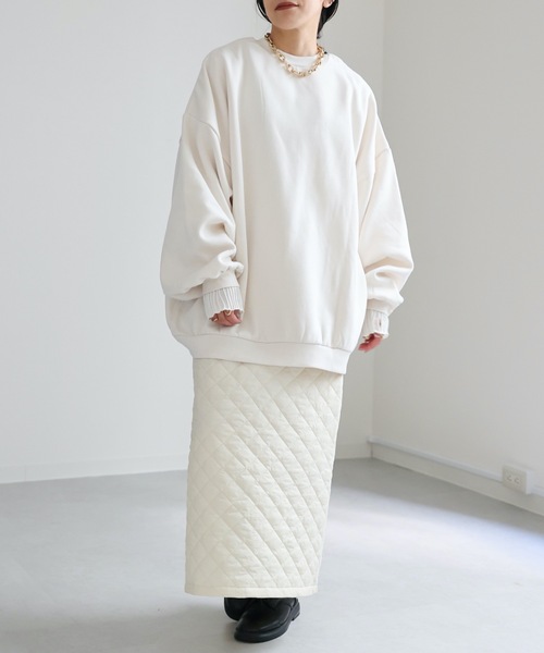 ap retro(アプレトロ)の「クロスデザインBIG裏毛プルオーバー 前後2WAY(スウェット・レディース・グレイッシュブルー/ブラック/アイボリー/オートミール/チャコールグレー・FREE)」の14枚目の写真