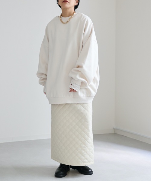 ap retro(アプレトロ)の「クロスデザインBIG裏毛プルオーバー 前後2WAY(スウェット・レディース・グレイッシュブルー/ブラック/アイボリー/オートミール/チャコールグレー・FREE)」の13枚目の写真