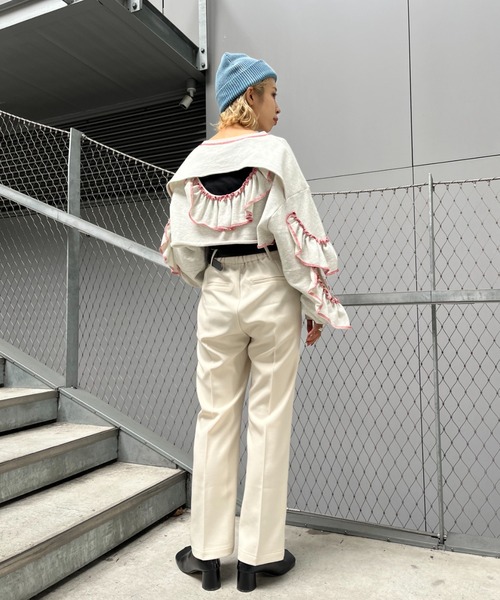 CIAOPANIC（チャオパニック）の「美脚カットアウトスラックスパンツ（スラックス・レディース・アイボリー/ブラック/ブラウン・SMALL/MEDIUM）」の14枚目の写真