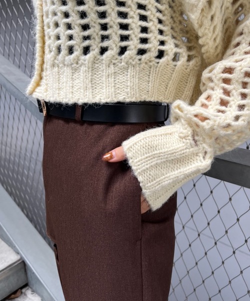 CIAOPANIC（チャオパニック）の「美脚カットアウトスラックスパンツ（スラックス・レディース・アイボリー/ブラック/ブラウン・SMALL/MEDIUM）」の22枚目の写真