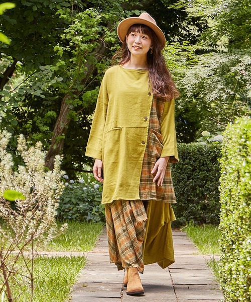 チャイハネ(チャイハネ)の「【チャイハネ】チェックラーカーディガン(カーディガン/ボレロ・レディース・グレー/イエロー/ブルー・FREE)」の21枚目の写真