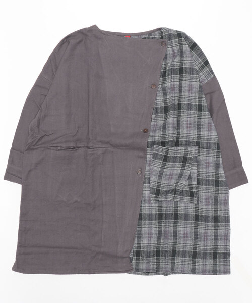 チャイハネ(チャイハネ)の「【チャイハネ】チェックラーカーディガン(カーディガン/ボレロ・レディース・グレー/イエロー/ブルー・FREE)」の4枚目の写真