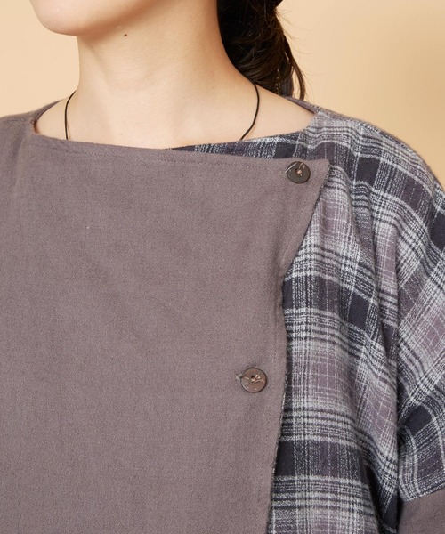 チャイハネ(チャイハネ)の「【チャイハネ】チェックラーカーディガン(カーディガン/ボレロ・レディース・グレー/イエロー/ブルー・FREE)」の8枚目の写真