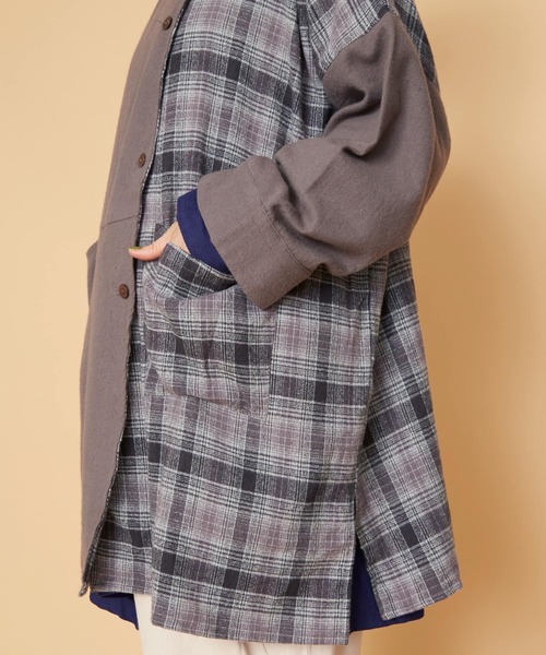 チャイハネ(チャイハネ)の「【チャイハネ】チェックラーカーディガン(カーディガン/ボレロ・レディース・グレー/イエロー/ブルー・FREE)」の10枚目の写真