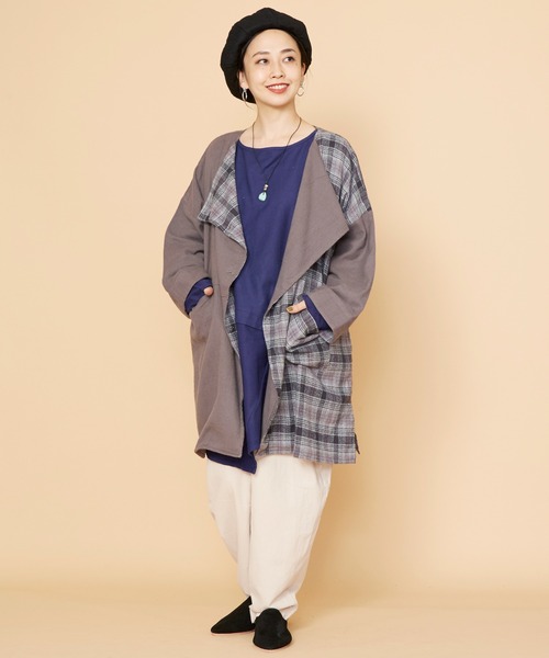 チャイハネ(チャイハネ)の「【チャイハネ】チェックラーカーディガン(カーディガン/ボレロ・レディース・グレー/イエロー/ブルー・FREE)」の12枚目の写真