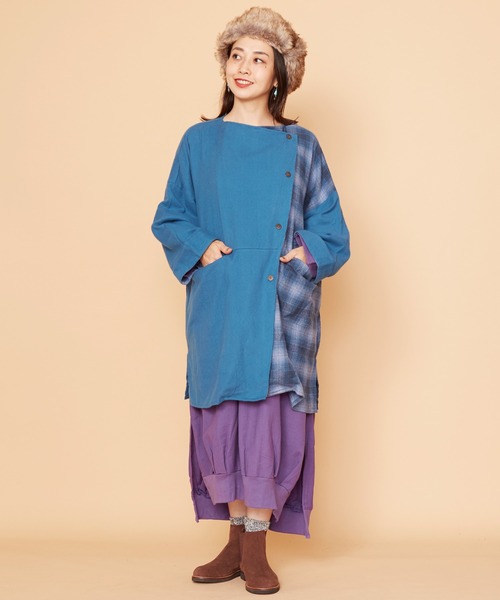 チャイハネ(チャイハネ)の「【チャイハネ】チェックラーカーディガン(カーディガン/ボレロ・レディース・グレー/イエロー/ブルー・FREE)」の19枚目の写真