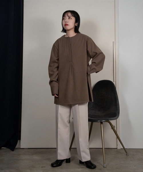 lawgy（ラウジー）の「soft touch stripe tops（シャツ/ブラウス・レディース・ブラウン/ベージュ・FREE）」の11枚目の写真