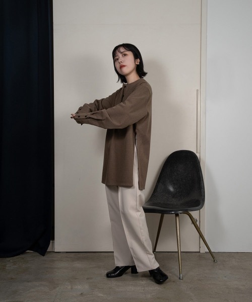 lawgy（ラウジー）の「soft touch stripe tops（シャツ/ブラウス・レディース・ブラウン/ベージュ・FREE）」の15枚目の写真