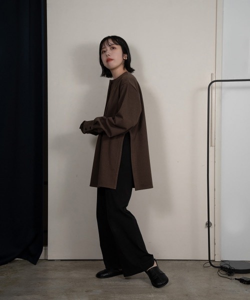 lawgy（ラウジー）の「soft touch stripe tops（シャツ/ブラウス・レディース・ブラウン/ベージュ・FREE）」の17枚目の写真