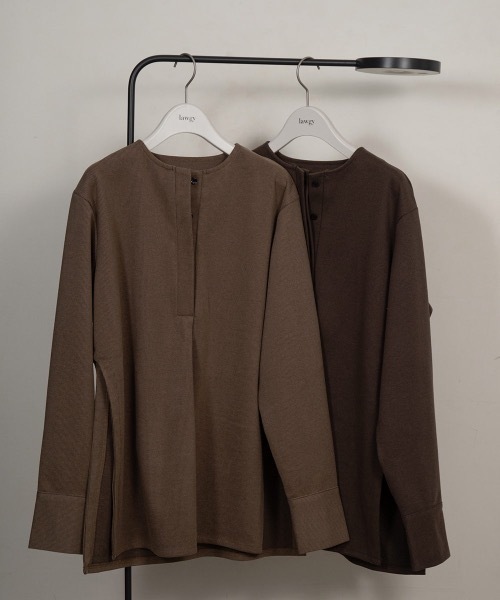 lawgy（ラウジー）の「soft touch stripe tops（シャツ/ブラウス・レディース・ブラウン/ベージュ・FREE）」の18枚目の写真