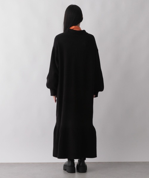 LOWRYS FARM（ローリーズファーム）の「ニットティアードワンピース　162127（ワンピース・レディース・ブラック/アイボリー/ブラウン・FREE）」の6枚目の写真