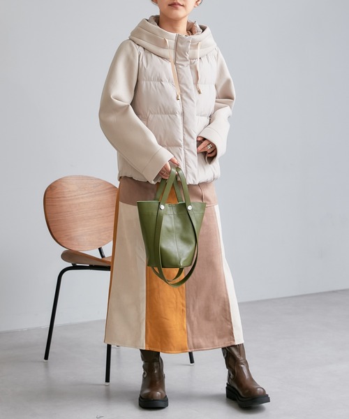 Pal collection（パルコレクション）の「ひし形2wayハンドルトート（トートバッグ・レディース・カーキ/アイボリー/ブラウン・FREE）」の21枚目の写真