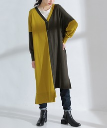 kOhAKU | 【廃盤】『配色アシメニットロングカーディガン』(カーディガン/ボレロ)