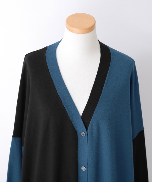 kOhAKU（コハク）の「【廃盤】『配色アシメニットロングカーディガン』（カーディガン/ボレロ・レディース・マスタード/ブラック・FREE）」の15枚目の写真