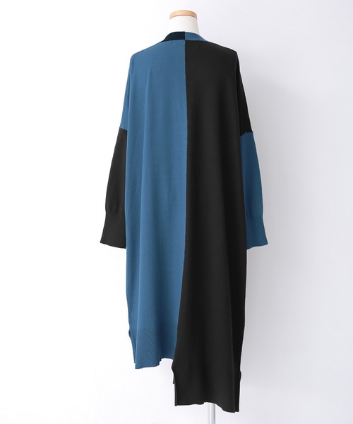 kOhAKU（コハク）の「【廃盤】『配色アシメニットロングカーディガン』（カーディガン/ボレロ・レディース・マスタード/ブラック・FREE）」の8枚目の写真