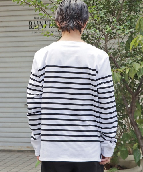 SAINT JAMES（セントジェームス）の「Saint James/セントジェームス NAVAL ナヴァル 長袖ボーダーTシャツ（Tシャツ/カットソー・メンズ・ホワイト×ブラック・XL/S/M/L）」の6枚目の写真