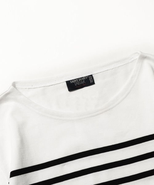 SAINT JAMES（セントジェームス）の「Saint James/セントジェームス NAVAL ナヴァル 長袖ボーダーTシャツ（Tシャツ/カットソー・メンズ・ホワイト×ブラック・XL/S/M/L）」の12枚目の写真