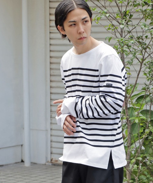 SAINT JAMES（セントジェームス）の「Saint James/セントジェームス NAVAL ナヴァル 長袖ボーダーTシャツ（Tシャツ/カットソー・メンズ・ホワイト×ブラック・XL/S/M/L）」の13枚目の写真