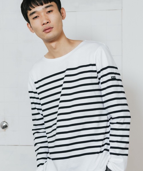 SAINT JAMES（セントジェームス）の「Saint James/セントジェームス NAVAL ナヴァル 長袖ボーダーTシャツ（Tシャツ/カットソー・メンズ・ホワイト×ブラック・XL/S/M/L）」の15枚目の写真