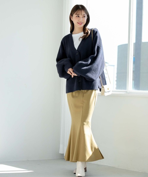 fifth（フィフス）の「袖ボリュームニットカーディガン（カーディガン/ボレロ・レディース・ピンク/オフホワイト/ネイビー/ブラック・S/M）」の19枚目の写真