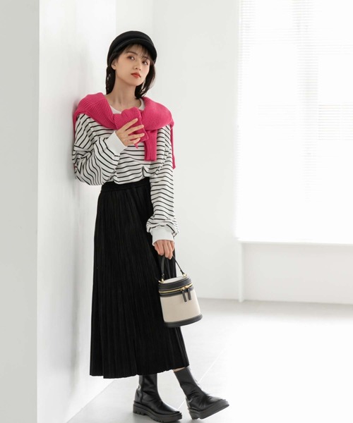 fifth（フィフス）の「袖ボリュームニットカーディガン（カーディガン/ボレロ・レディース・ピンク/オフホワイト/ネイビー/ブラック・S/M）」の6枚目の写真