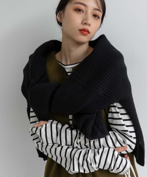 fifth（フィフス）の「袖ボリュームニットカーディガン（カーディガン/ボレロ・レディース・ピンク/オフホワイト/ネイビー/ブラック・S/M）」の10枚目の写真