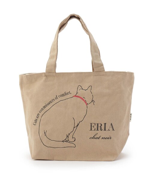 one'sterrace(ワンズテラス)の「◆アニマル ポケット付プチトート 猫(トートバッグ・レディース・ナチュラル/ブラック・99)」の1枚目の写真