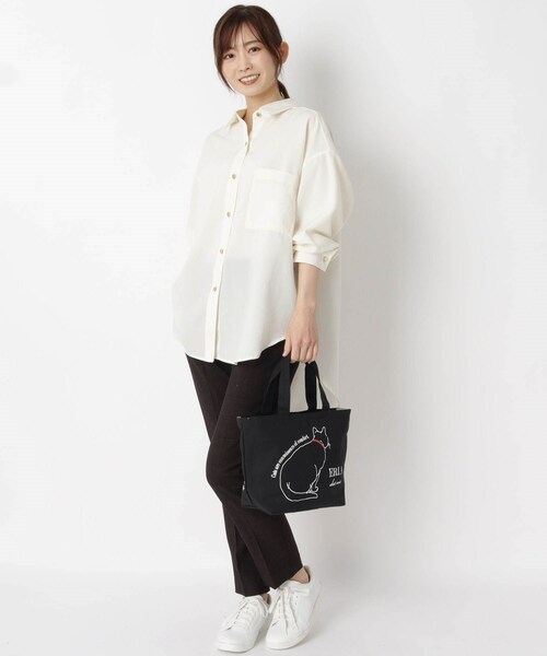 one'sterrace(ワンズテラス)の「◆アニマル ポケット付プチトート 猫(トートバッグ・レディース・ナチュラル/ブラック・99)」の13枚目の写真
