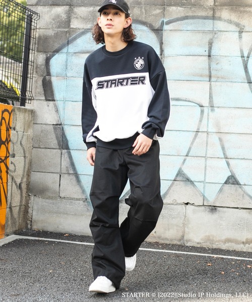 STARTER(スターター)の「∴WEGO/STARTER別注切替プルオーバー(スウェット・メンズ・ブラック/ホワイト・MEDIUM/LARGE)」の12枚目の写真
