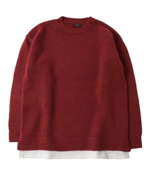 裾レイヤード・エアリーニット【マシンウォッシャブル】