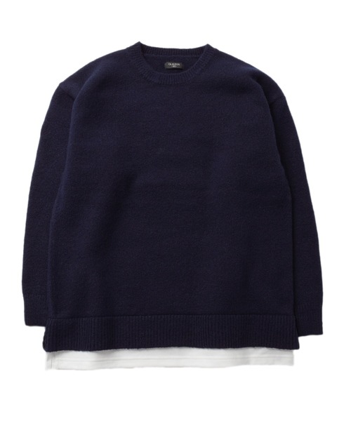 GLAZOS(グラソス)の「裾レイヤード・エアリーニット【マシンウォッシャブル】(ニット/セーター・キッズ・ブルー/ネイビー/イエロー/グレー/エンジ/ライトグレー・160cm/140cm/150cm/170cm)」の4枚目の写真