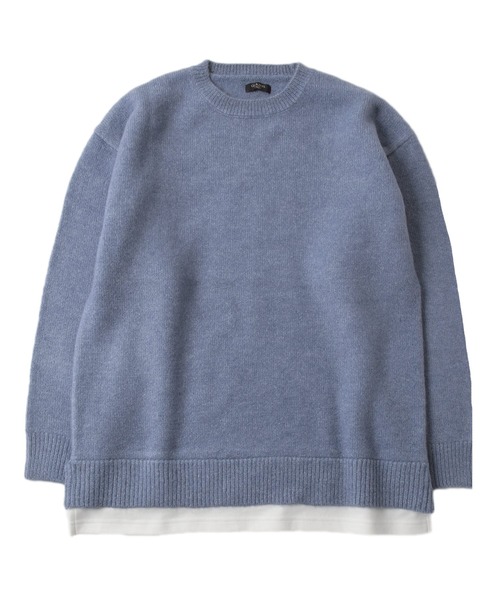 GLAZOS(グラソス)の「裾レイヤード・エアリーニット【マシンウォッシャブル】(ニット/セーター・キッズ・ブルー/ネイビー/イエロー/グレー/エンジ/ライトグレー・160cm/140cm/150cm/170cm)」の5枚目の写真